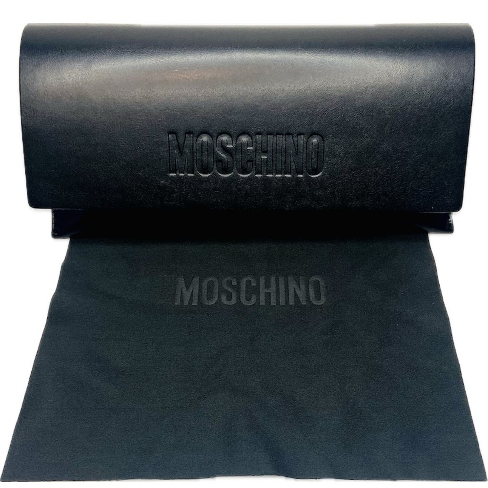 Moschino Black Leather Sunglasses Case with Branded Dust Bag